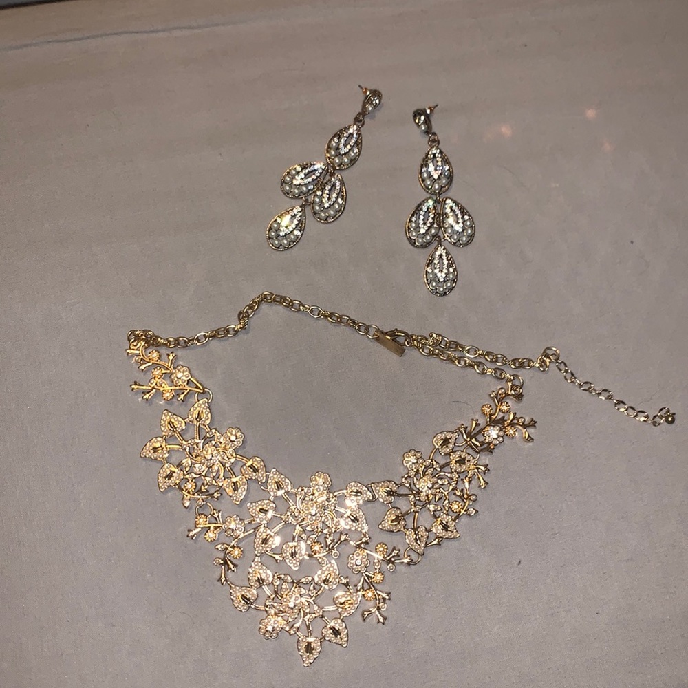 Beautiful necklace and earrings.